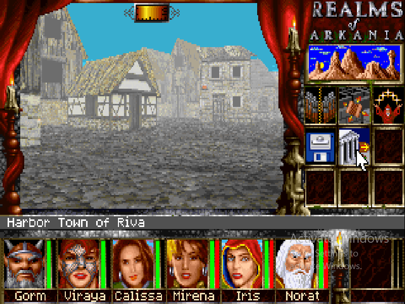 Screenshot of Realms of Arkania showing that only a portion of the screen is 3D rendered